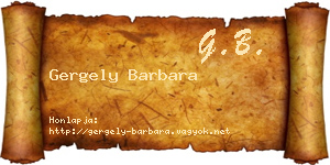 Gergely Barbara névjegykártya